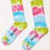 TIE DYE SOCK BLUE/PINK/GREEN