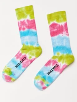 TIE DYE SOCK BLUE/PINK/GREEN
