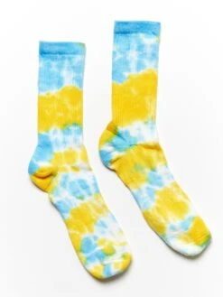 Blue Yellow Calf Sock