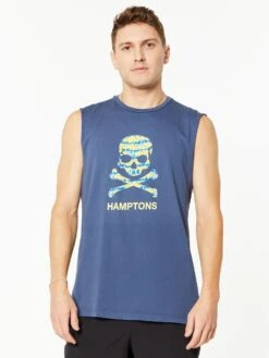 All Souls Muscle Tank Navy Hamptons