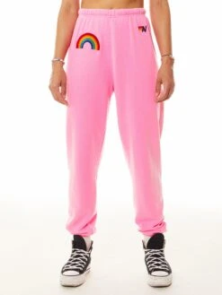 Rainbow Embroidery Sweatpants