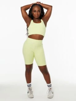 GOOD AMERICAN Wide Rib Biker Short Key Lime -Neka Clothing SW12137260.00013