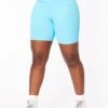 Ribbed V Waist Biker Short Pisces Blue 2 Ribbed V Waist Biker Short Pisces Blue -Neka Clothing SW34821516.4150.1