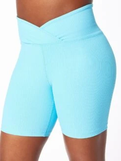 Ribbed V Waist Biker Short Pisces Blue 8 Ribbed V Waist Biker Short Pisces Blue -Neka Clothing SW34821516.4150.3