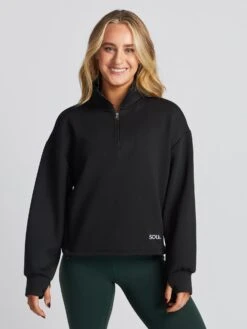 Varley Sian Cropped Half Zip Midlayer