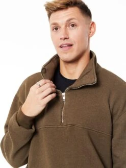 Katie 1/4 Zip Sweatshirt Olive -Neka Clothing SW88162412.3050.13