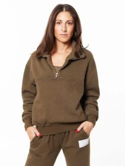 Katie 1/4 Zip Sweatshirt Olive -Neka Clothing SW88162412.3050.2