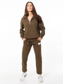 Katie 1/4 Zip Sweatshirt Olive -Neka Clothing SW88162412.3050.8