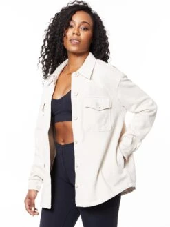 GOOD AMERICAN Fleece Shacket Bone -Neka Clothing SW88501320.9146.5